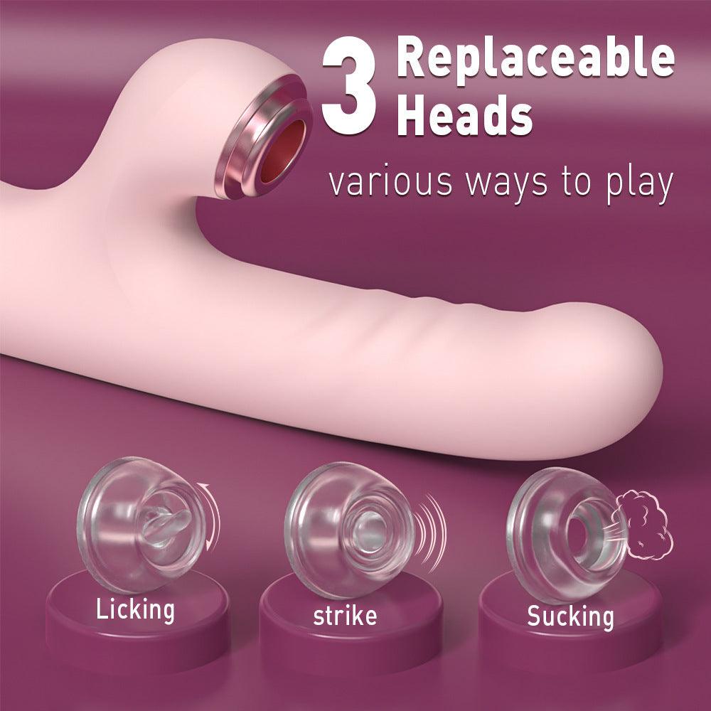 Teleskop-Masturbator für Frauen, Zungenleck-Vibrator, AV-Stick