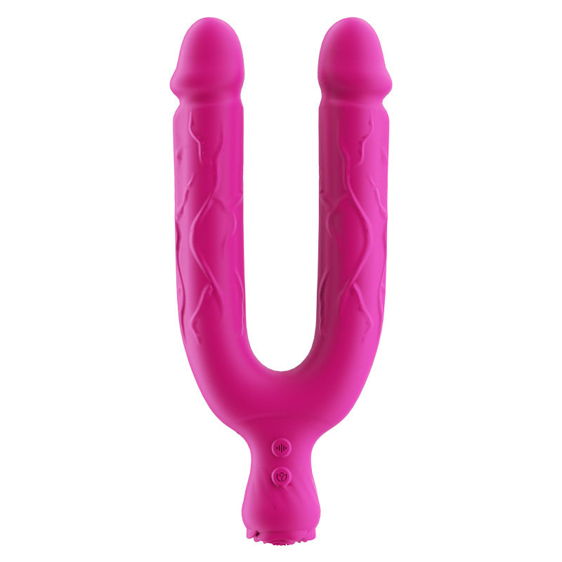 Three-Head Resonance Realistic Silicone Vibrator for Women