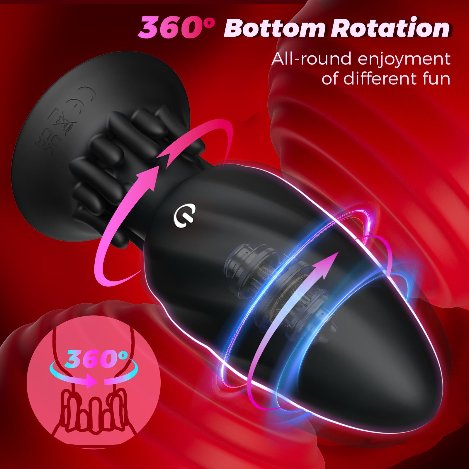 10-Frequency Remote Control Spiral Rotating Anal Plug
