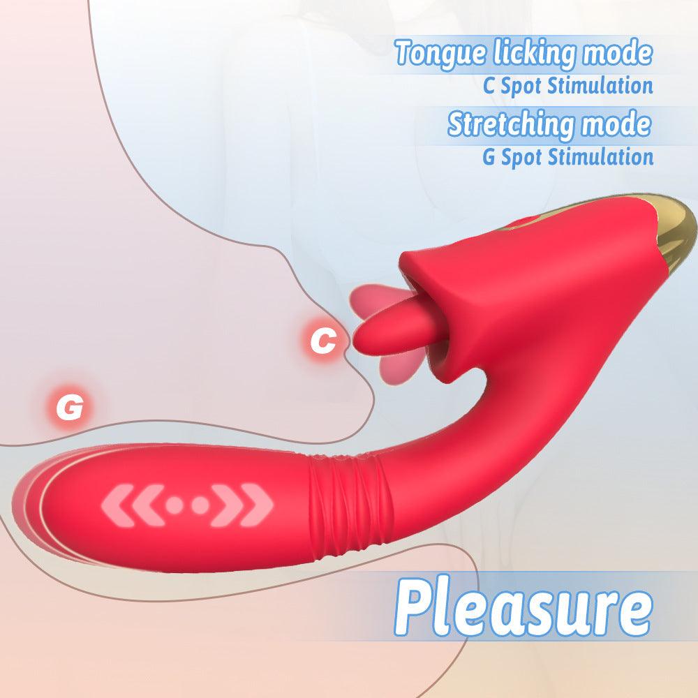 Teleskopvibrator mit Zunge - G-Punkt- und Klitorisvibrator