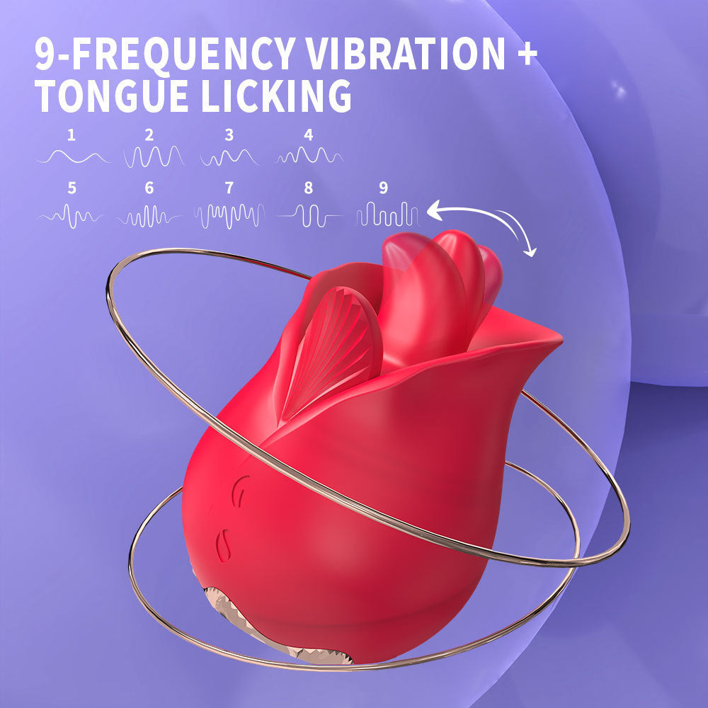 Roman Rose Vibrator 9-frequency Tongue Licking Double Vibrator