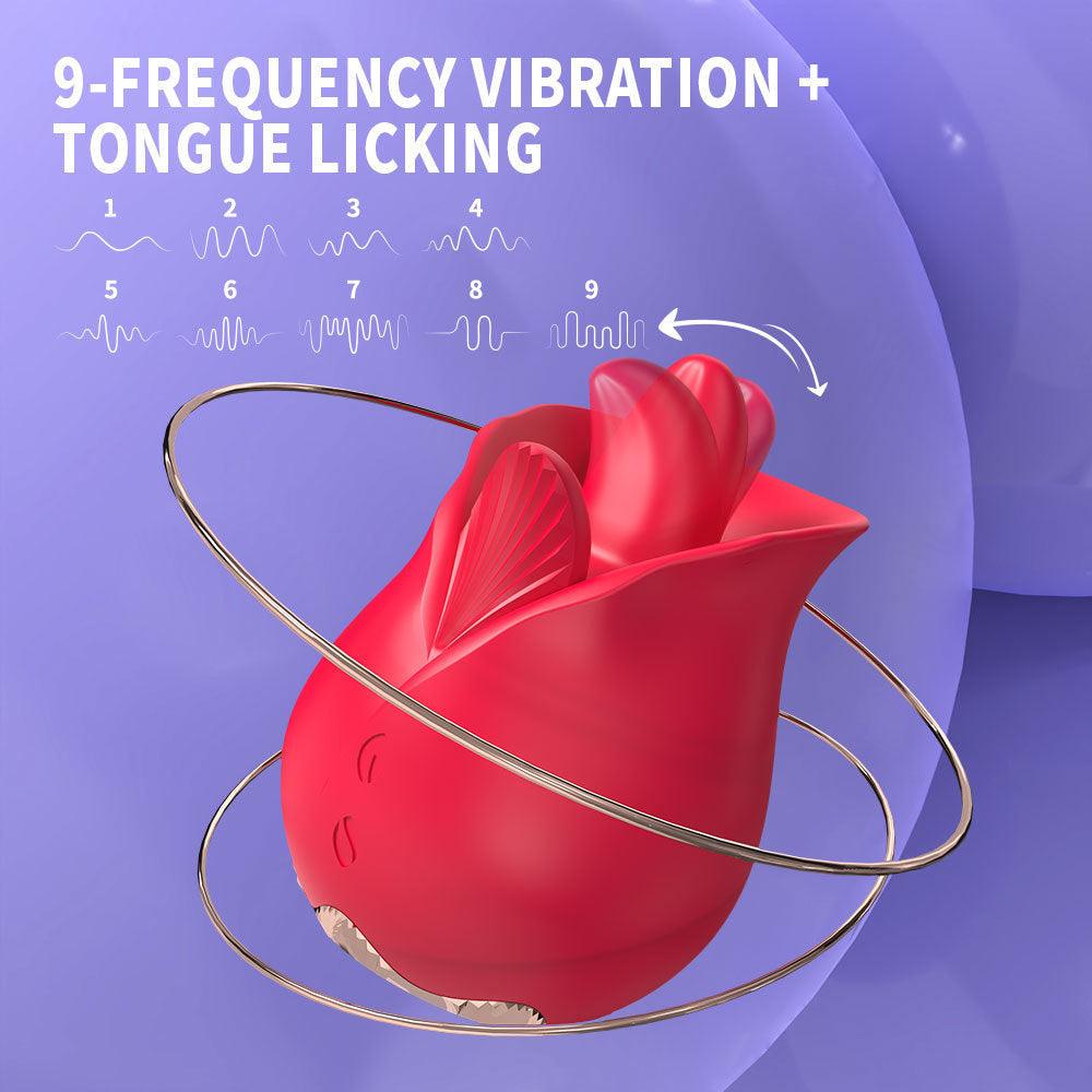 Roman Rose Vibrator 9-Frequenz Zungenleck-Doppelvibrator