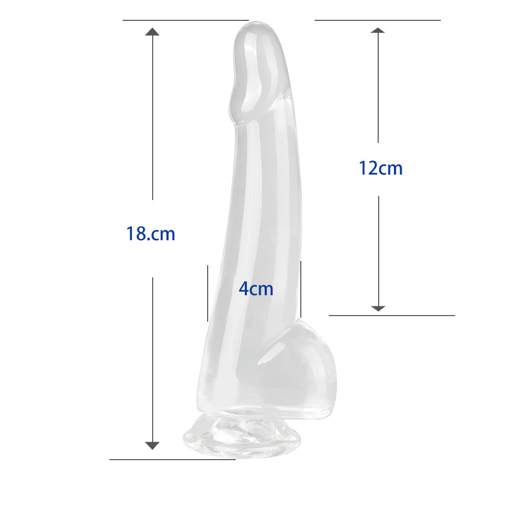 Jelly Soft Silicone Penis Realistic Dildo With Suction Cup And Scrotum