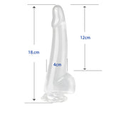 Jelly Soft Silicone Penis Realistic Dildo With Suction Cup And Scrotum