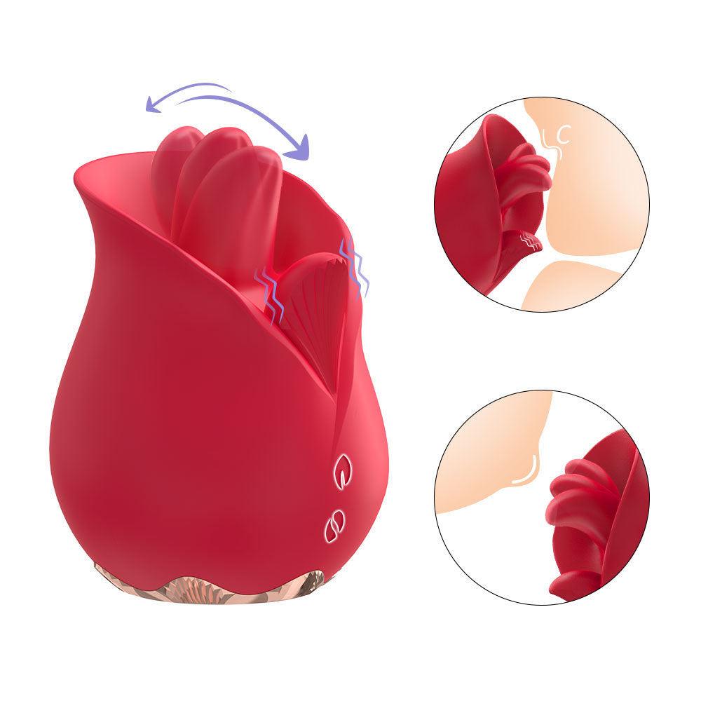 Roman Rose Vibrator 9-Frequenz Zungenleck-Doppelvibrator
