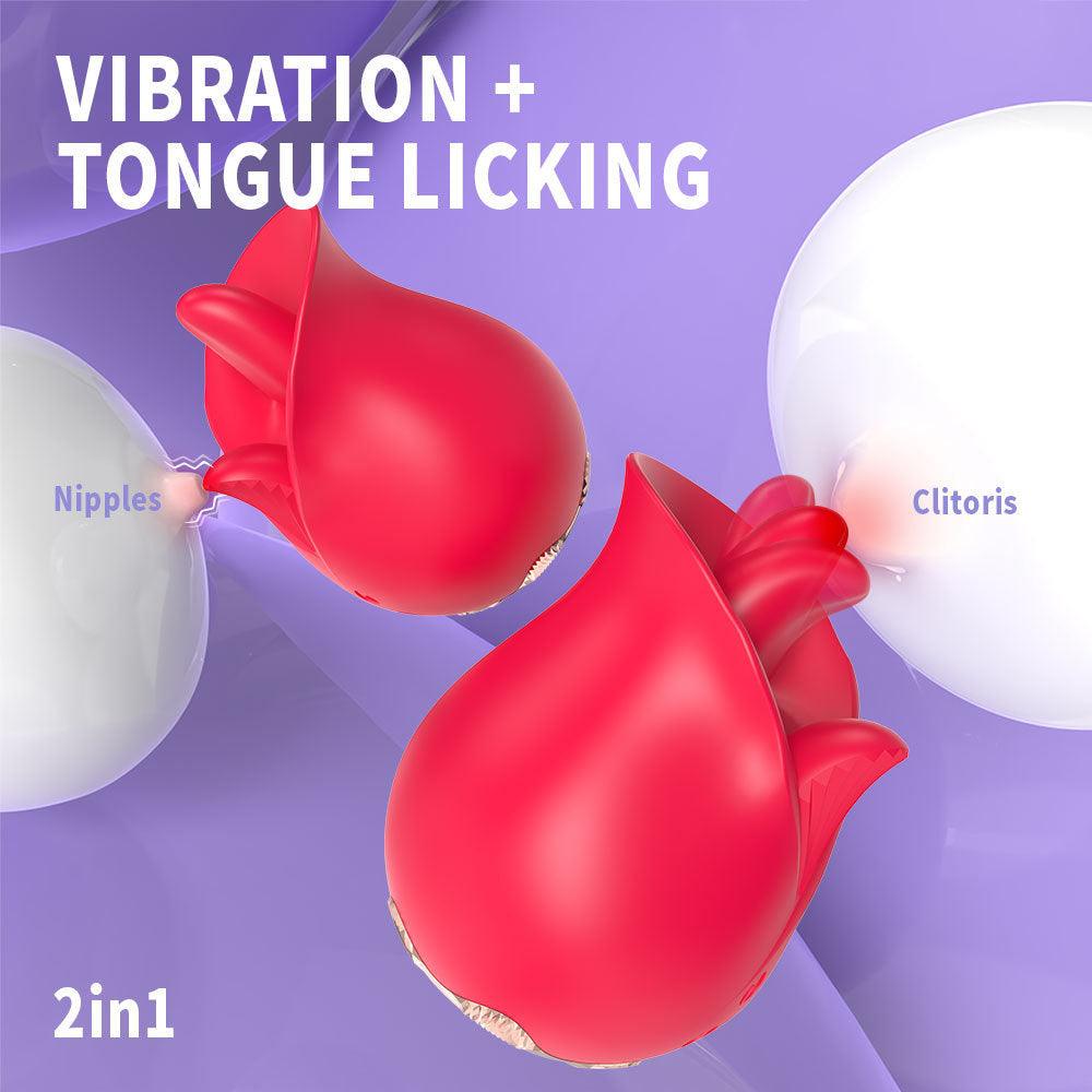 Roman Rose Vibrator 9-Frequenz Zungenleck-Doppelvibrator