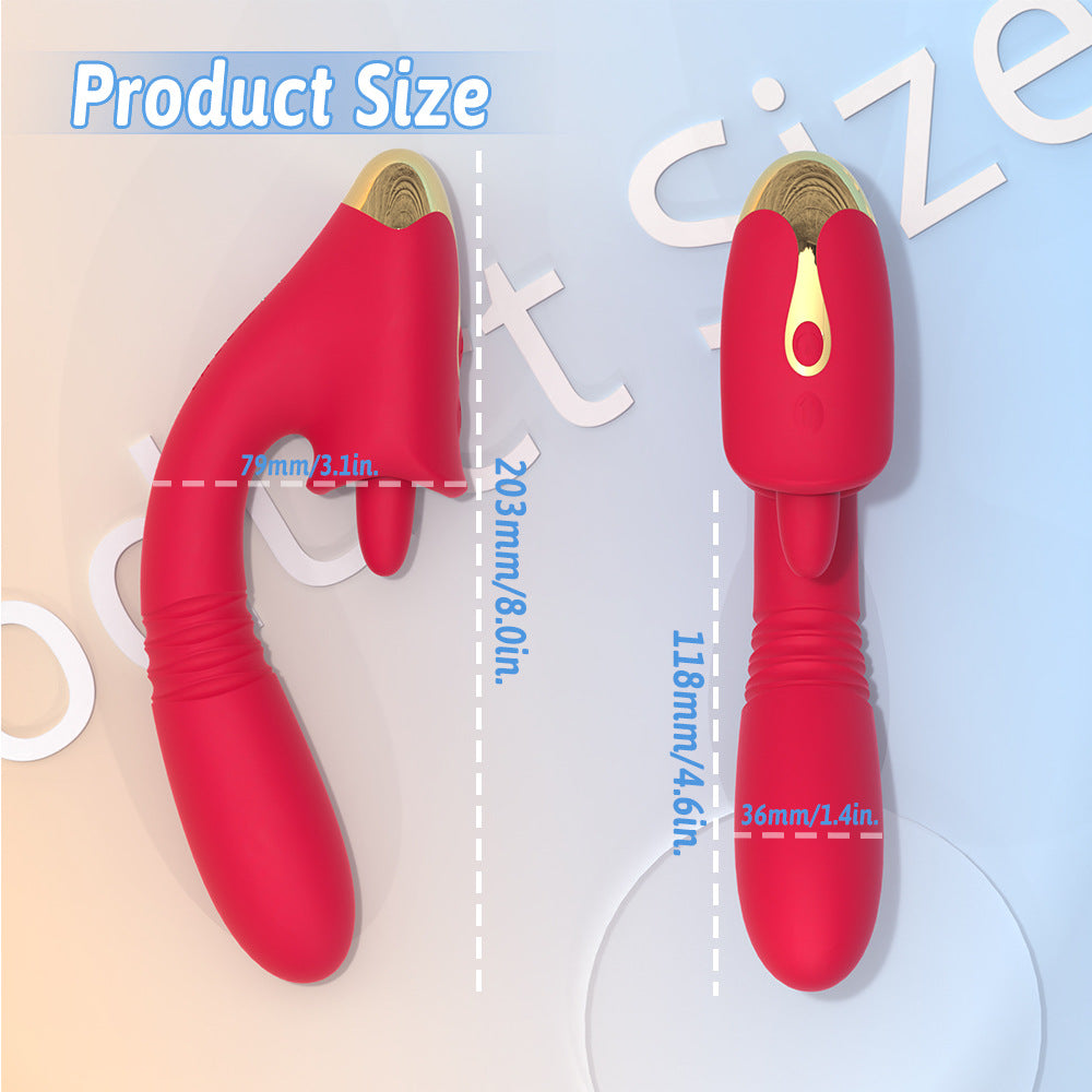 Telescopic Vibrator with Tongue - G-spot and Clitoral Vibrator