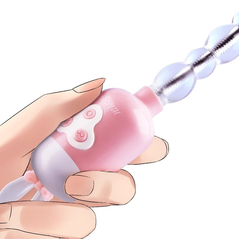 9 Bead Rabbit Anal Vibrator Pull Bead Anal Plug