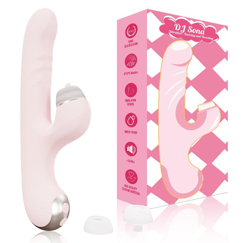 Teleskop-Masturbator für Frauen, Zungenleck-Vibrator, AV-Stick