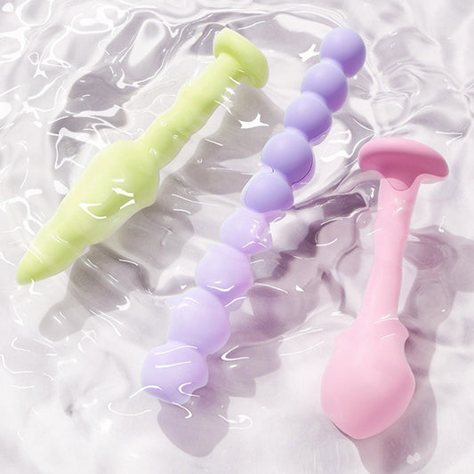 3 Pack Silicone Butt Plug Beads Waterproof Butt Plug Massager