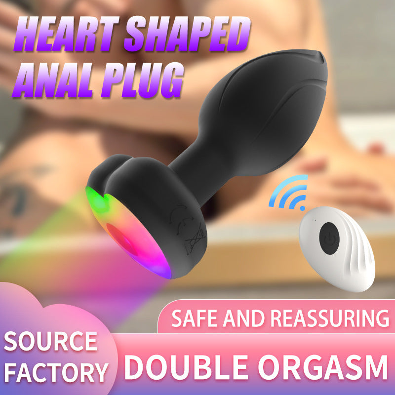 Heart Shaped Luminous Vibrating Anal Plug