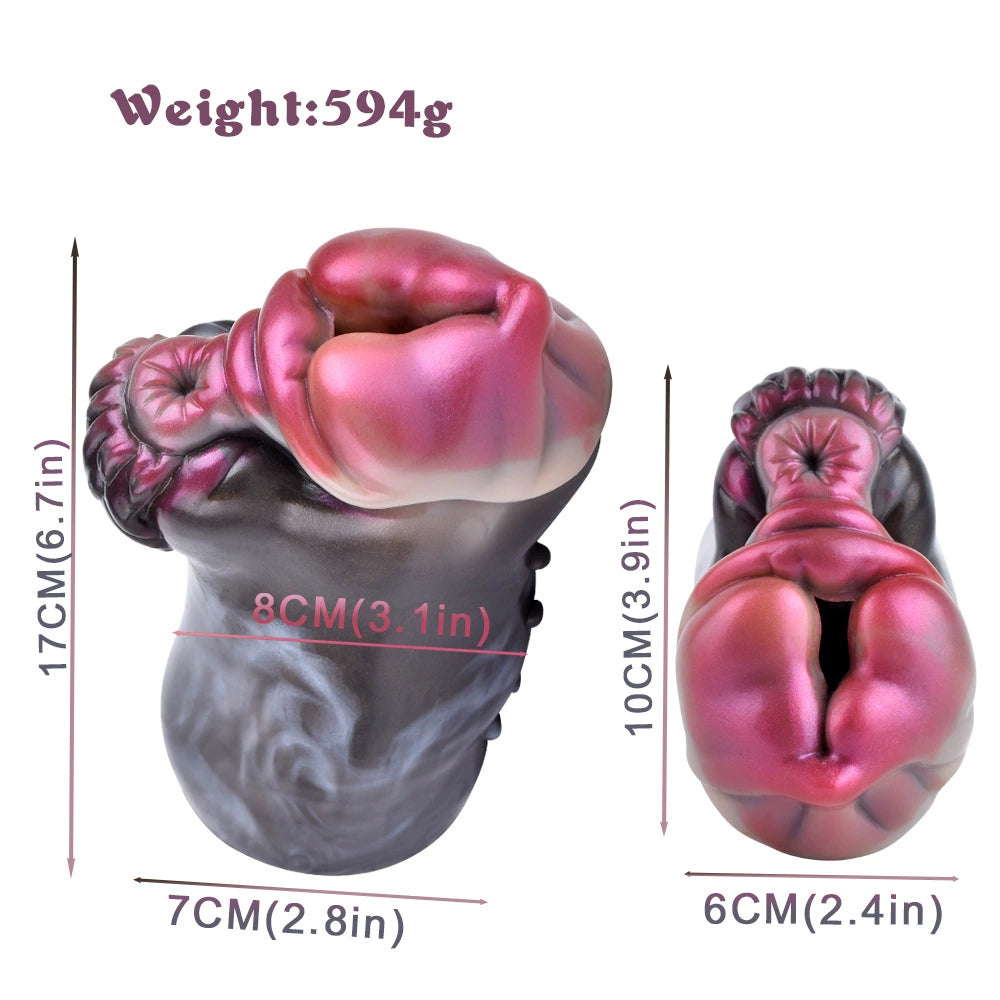Simulated Animal Dual Channel Handheld Masturbator Cup