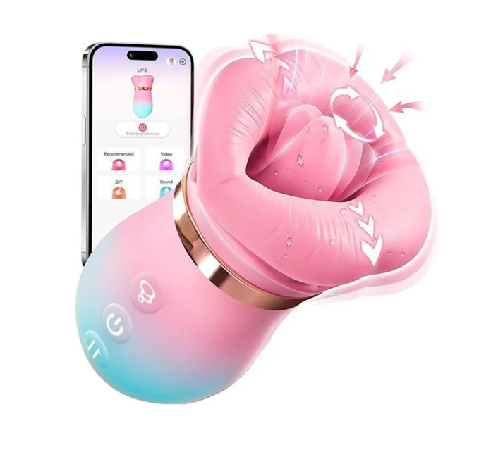 Red Lips Mouth APP Female Tongue Licking Sucking Milk Licking Vibrator