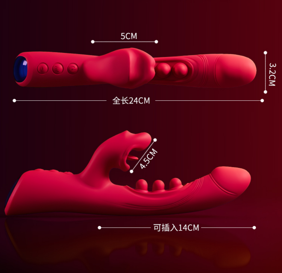 Double-Headed Three-point Slapping Tongue Licking Female Vibrator
