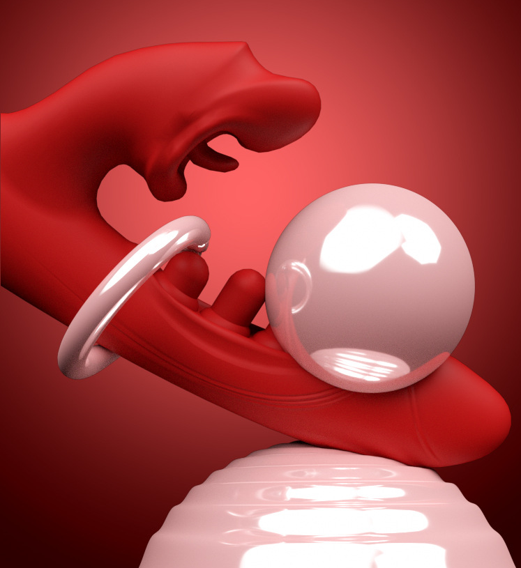 Double-Headed Three-point Slapping Tongue Licking Female Vibrator