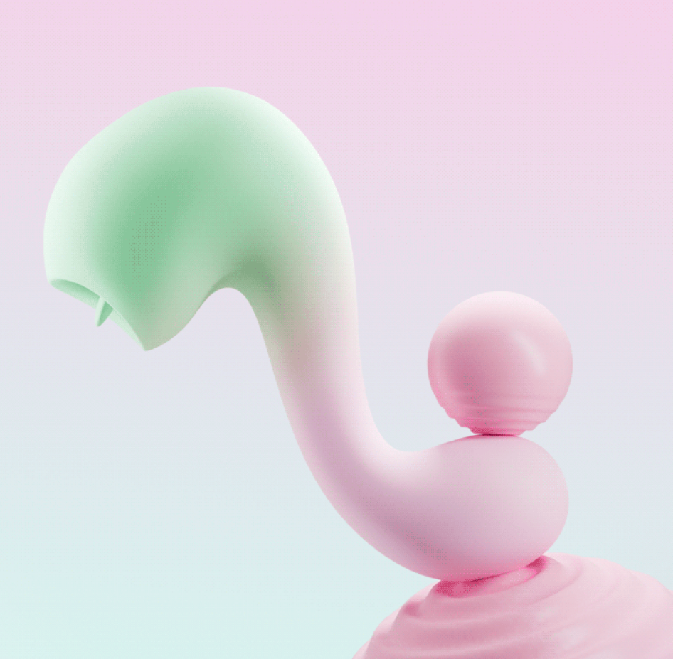 Female Tongue-In-Tongue Vibrator Rechargeable Silicone Dual-Head Vibrator