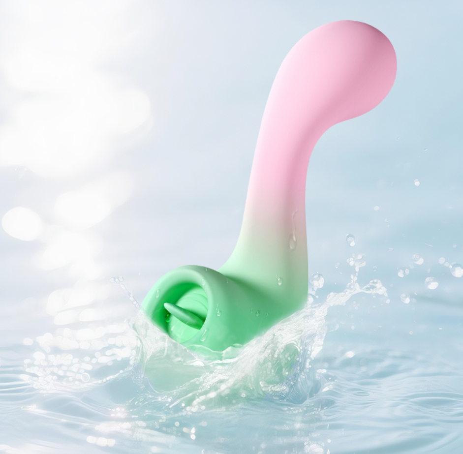 Female Tongue-In-Tongue Vibrator Rechargeable Silicone Dual-Head Vibrator