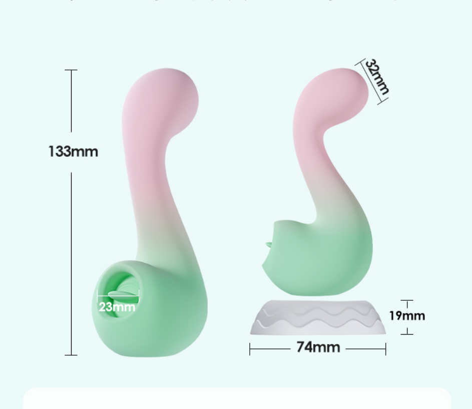 Female Tongue-In-Tongue Vibrator Rechargeable Silicone Dual-Head Vibrator