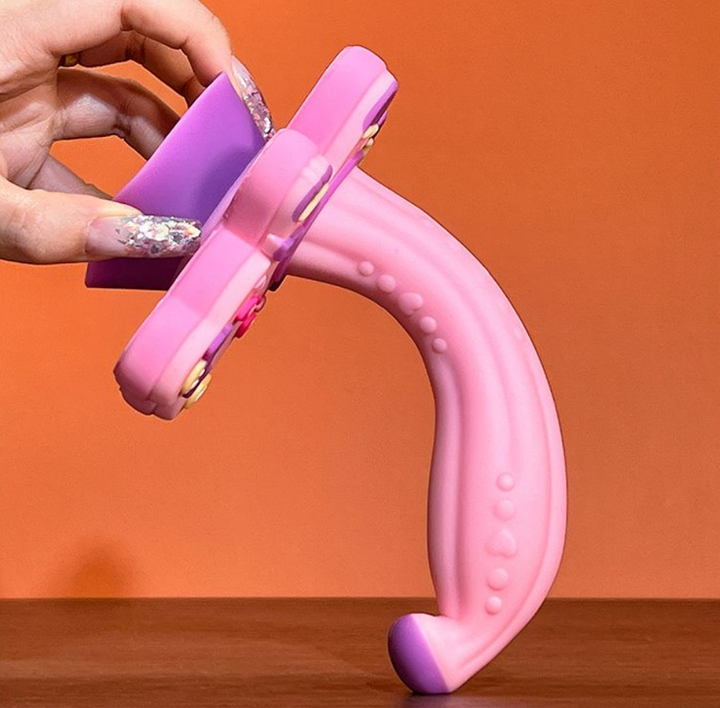 Gummy Queen Bear Curved Silicone Dildo – Dual Density Design
