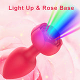 Rose Vibrating Light Up Led Butt Plugs