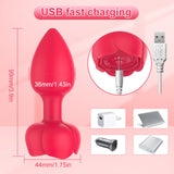 Rose Vibrating Light Up Led Butt Plugs