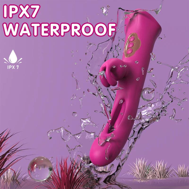 3 in 1 Rabbit-Vibrator mit Leckzunge und Schlagvibrator