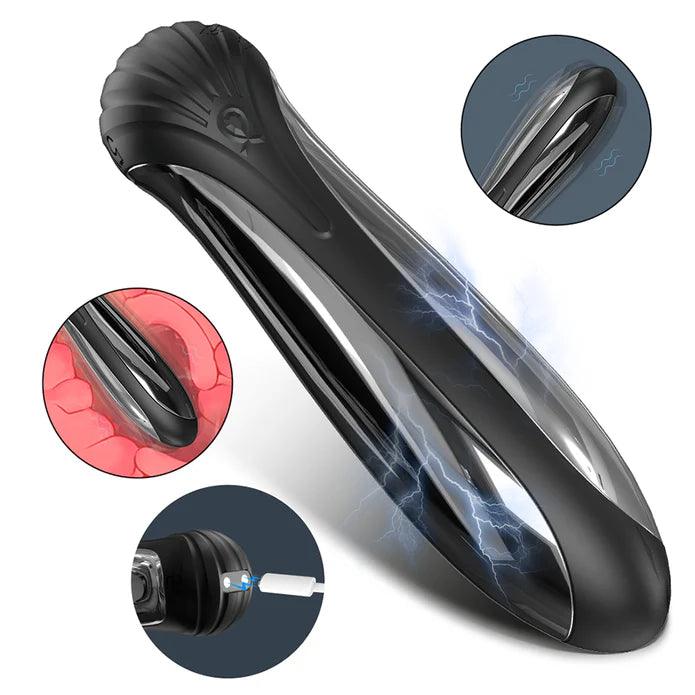 Kugelförmiger Vibrator-Masturbator mit Mikrostrom-Elektroschock