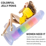 Jelly Silicone Colorful Lifelike Large Dildo