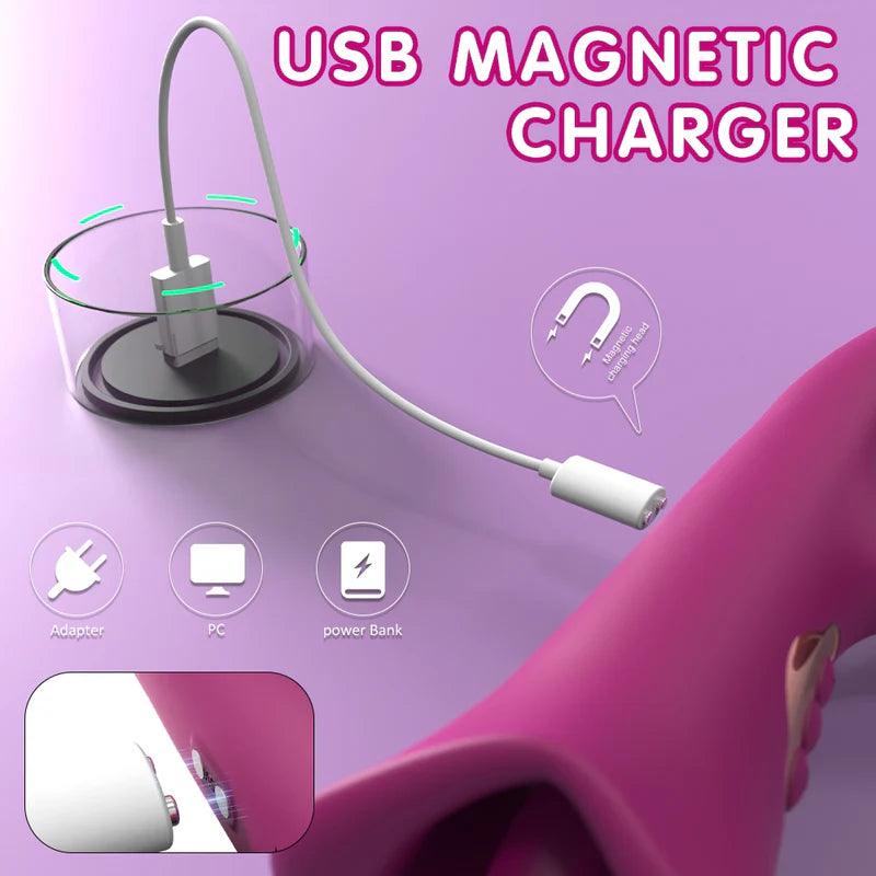 3 in 1 Rabbit-Vibrator mit Leckzunge und Schlagvibrator