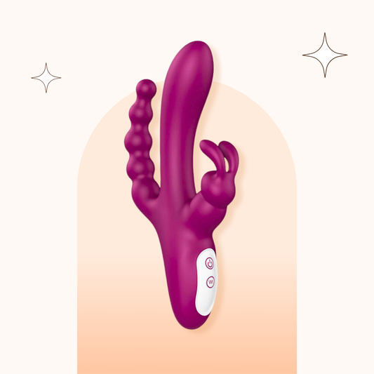 Dildo Rabbit Vibrator 3 in 1 Clitoral G Spot Tongue Licking Vibrator