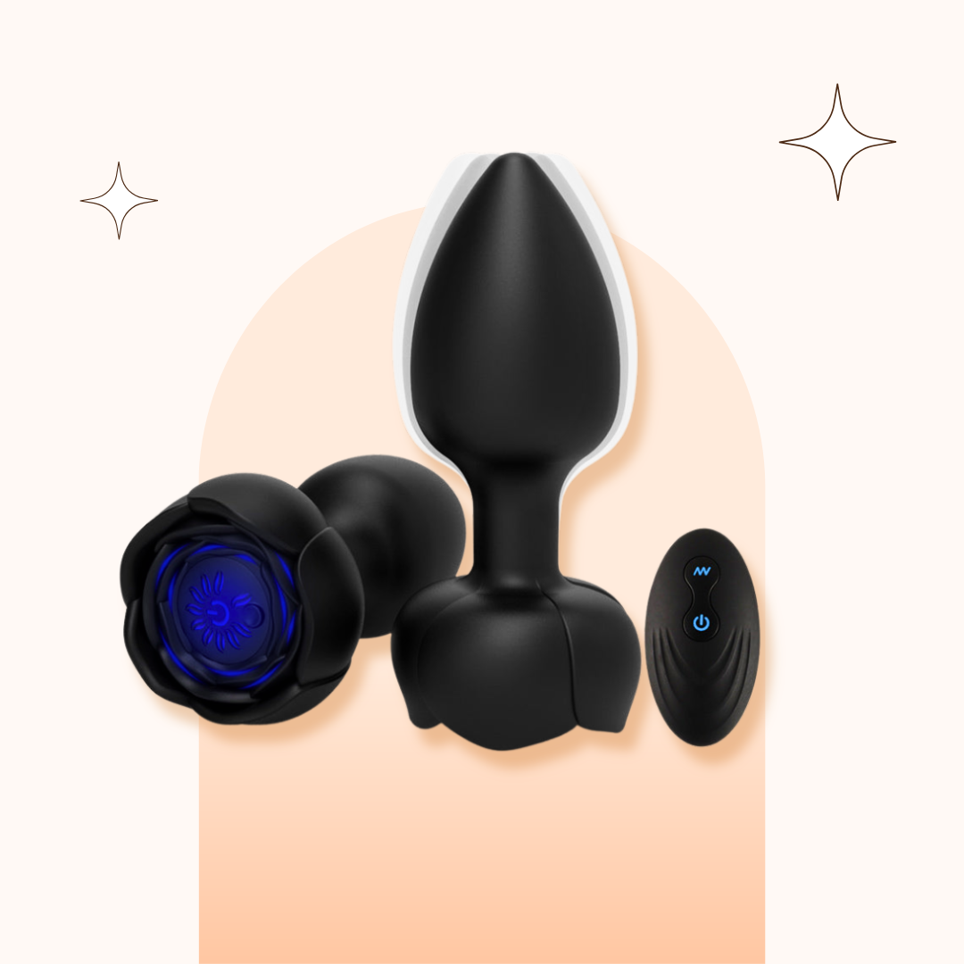 Rose Vibrating Light Up Led Butt Plugs