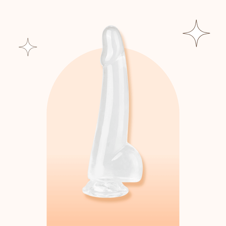 Jelly Soft Silicone Penis Realistic Dildo With Suction Cup And Scrotum
