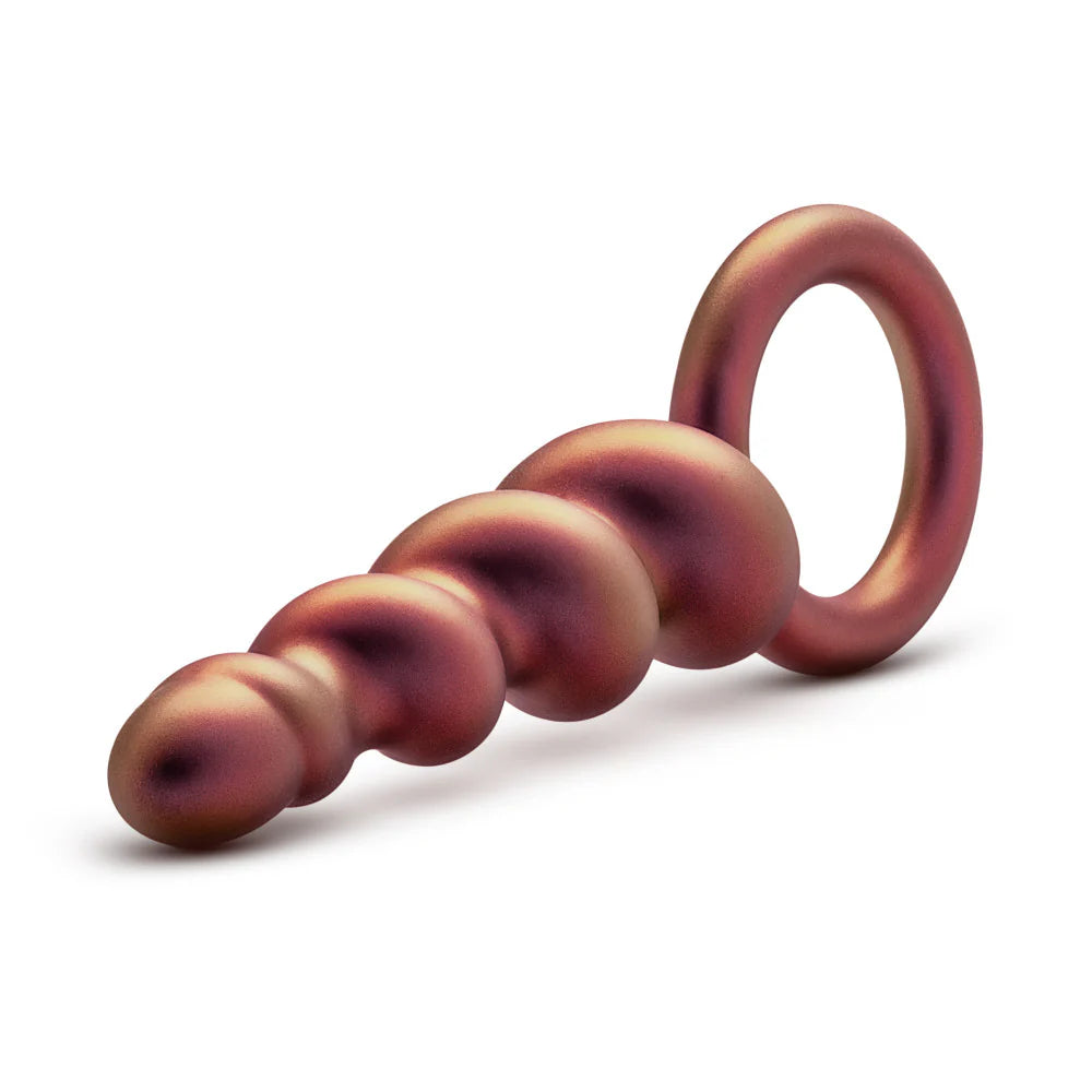 Blush 5.25 Inch Butt Plug Spiral Ring Copper